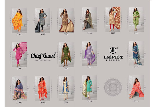 Chief Guest Vol 31 Deeptex Prints Cotton Dress Material