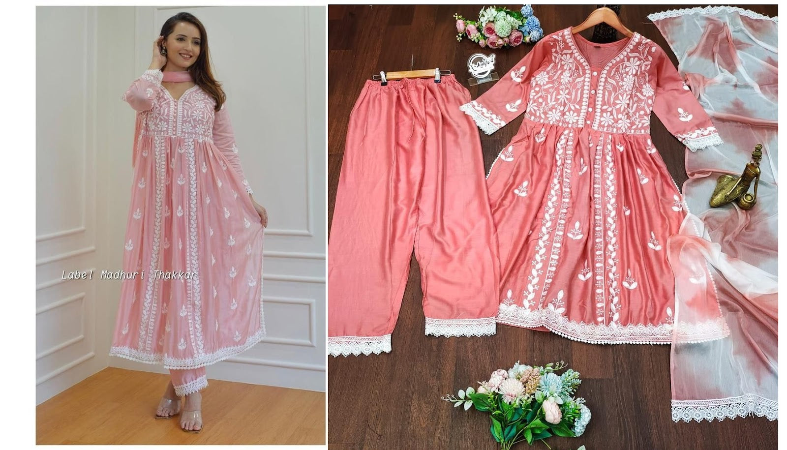 Chikankari 1412 Lady Leela Rayon Cotton Readymade Pant Style Suits