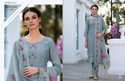 Chikankari Vol 3 Lily Lali Chanderi Silk Readymade Pant Style Suits