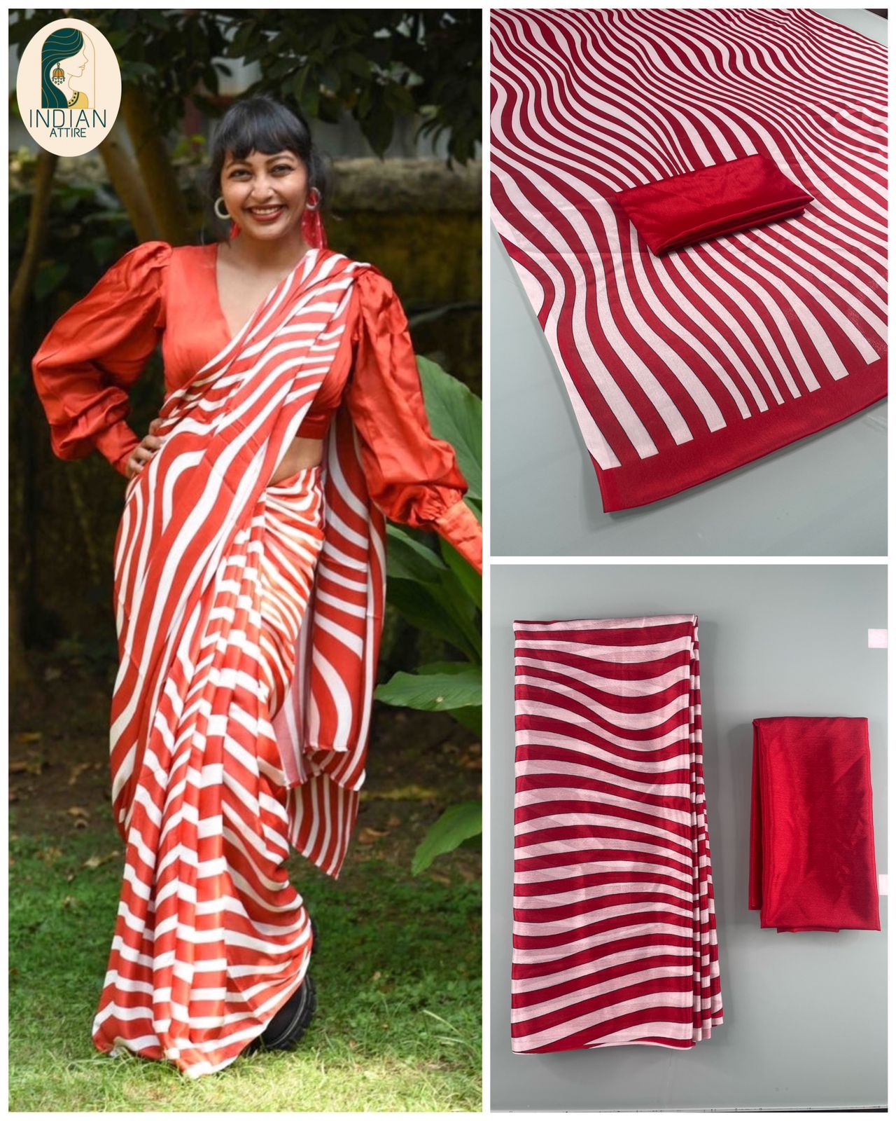 Christmas Special Indian Attire Chinon Silk Sarees