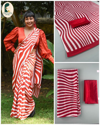 Christmas Special Indian Attire Chinon Silk Sarees