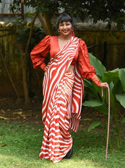 Christmas Special Indian Attire Chinon Silk Sarees