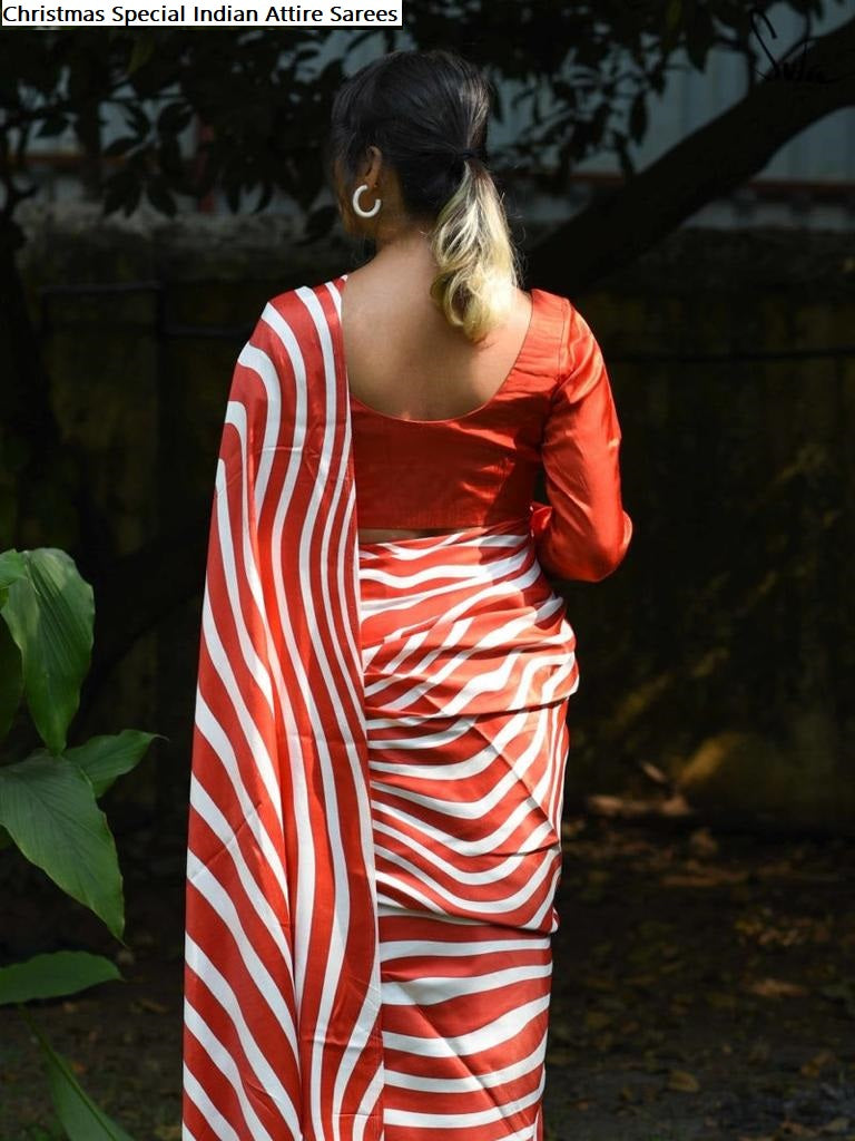 Christmas Special Indian Attire Chinon Silk Sarees