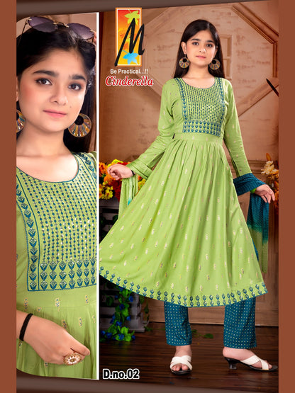 Cinderella Master Rayon Girls Readymade Pant Suits