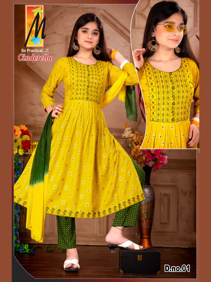 Cinderella Master Rayon Girls Readymade Pant Suits