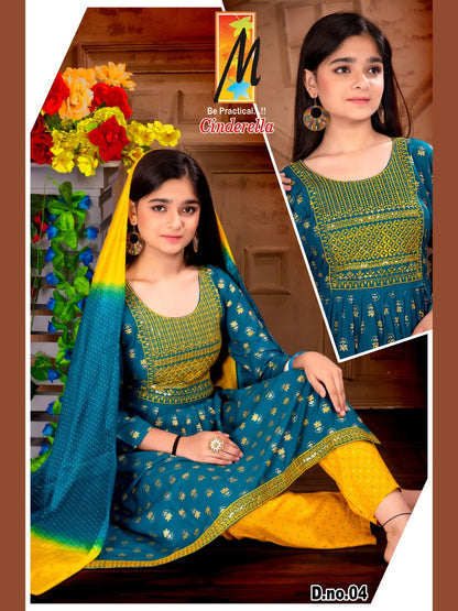 Cinderella Master Rayon Girls Readymade Pant Suits