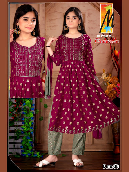 Cinderella Master Rayon Girls Readymade Pant Suits