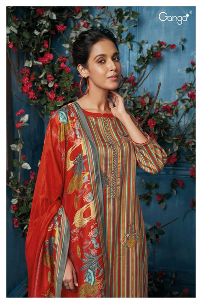 Claire 2103 Ganga Cotton Silk Plazzo Style Suits