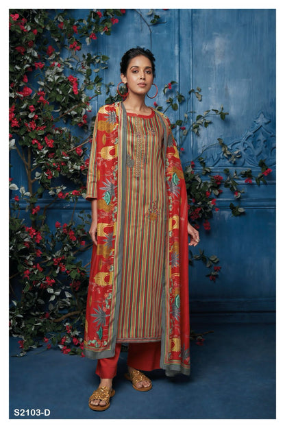Claire 2103 Ganga Cotton Silk Plazzo Style Suits