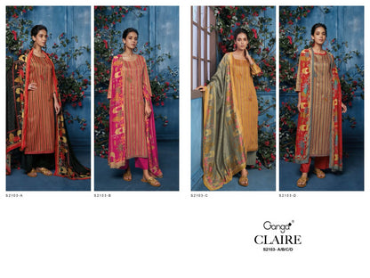 Claire 2103 Ganga Cotton Silk Plazzo Style Suits