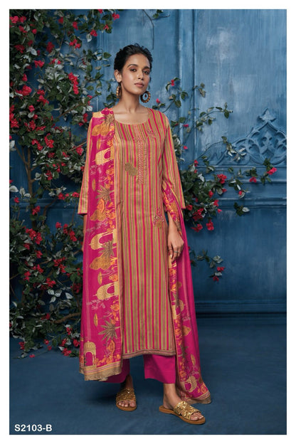 Claire 2103 Ganga Cotton Silk Plazzo Style Suits