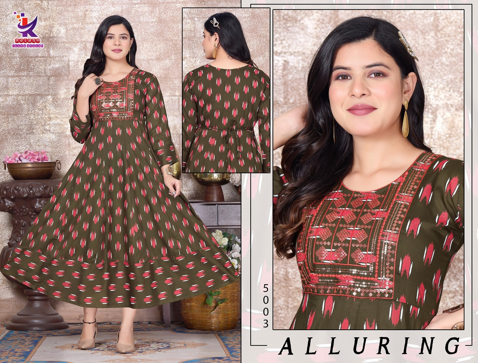 Clavel Mlm Kalash Lifestyle Rayon 14Kg Anarkali Kurtis