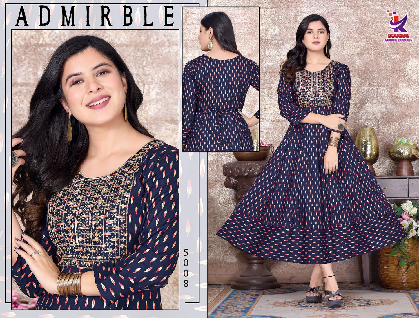 Clavel Mlm Kalash Lifestyle Rayon 14Kg Anarkali Kurtis