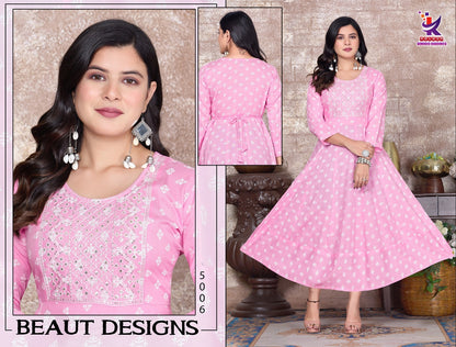 Clavel Mlm Kalash Lifestyle Rayon 14Kg Anarkali Kurtis