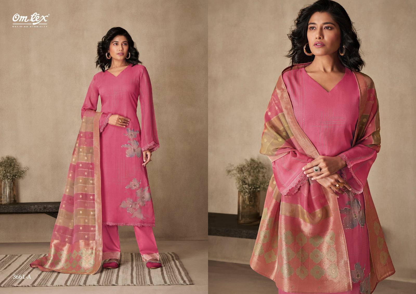 Clover Omtex Organza Pant Style Suits