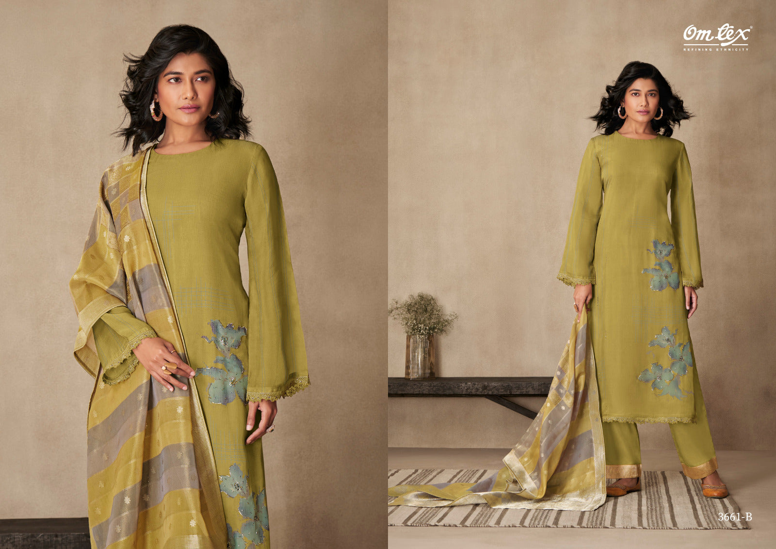 Clover Omtex Organza Pant Style Suits