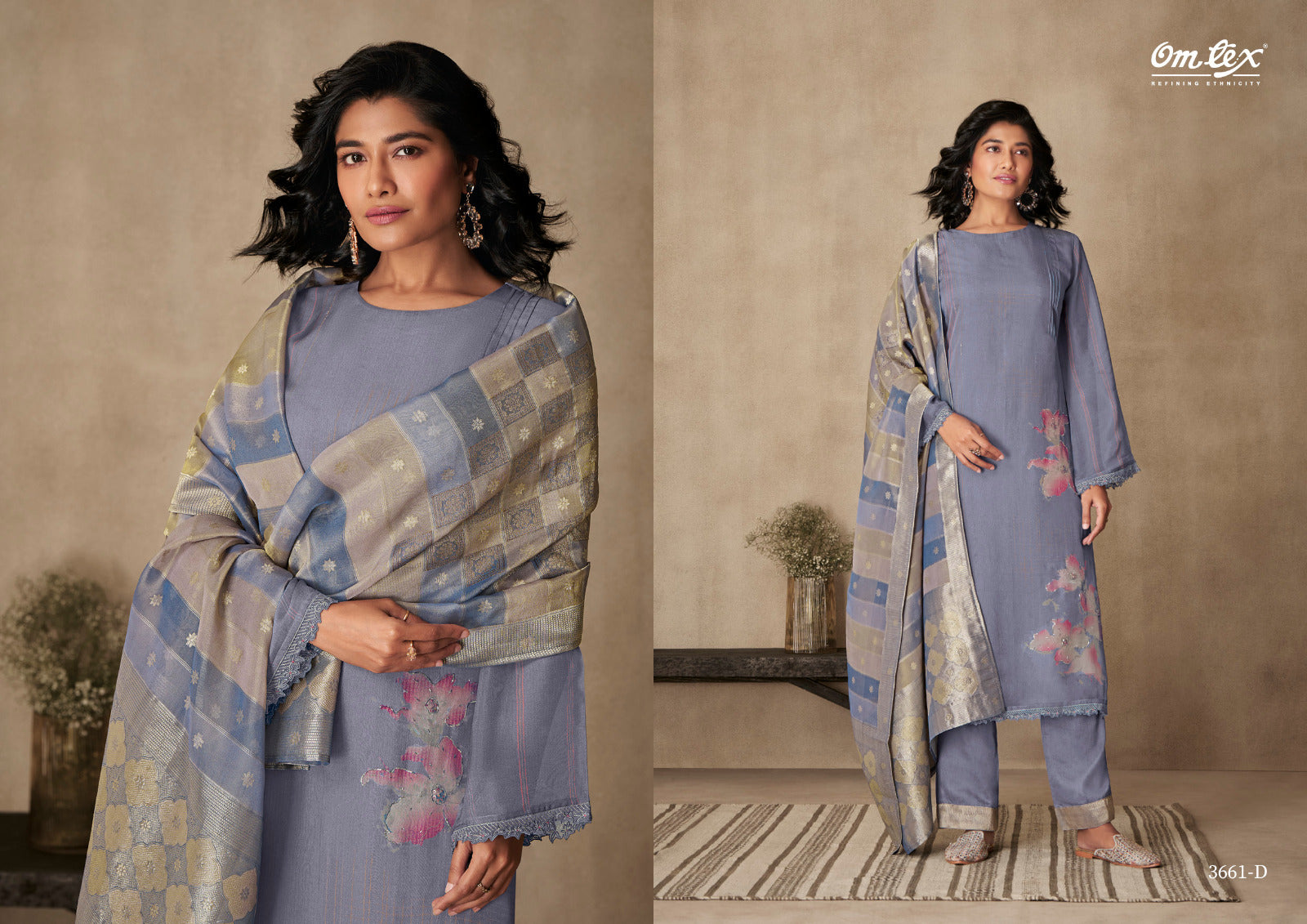 Clover Omtex Organza Pant Style Suits