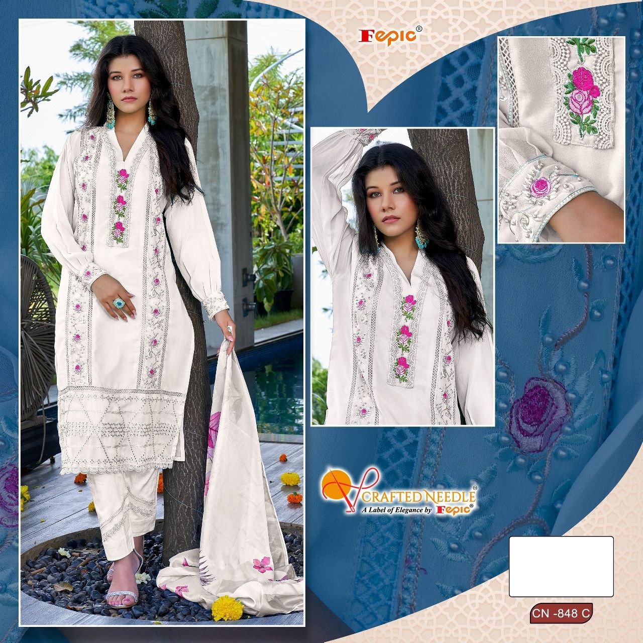 Cn 848 Crafted Needle Georgette Pakistani Readymade Suits