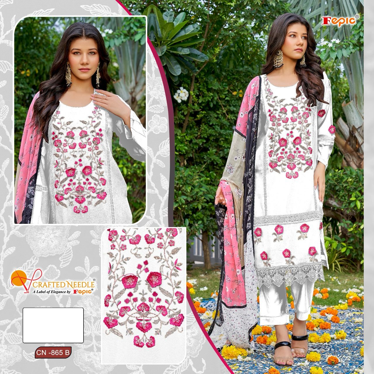 Cn 865 Crafted Needle Georgette Pakistani Readymade Suits