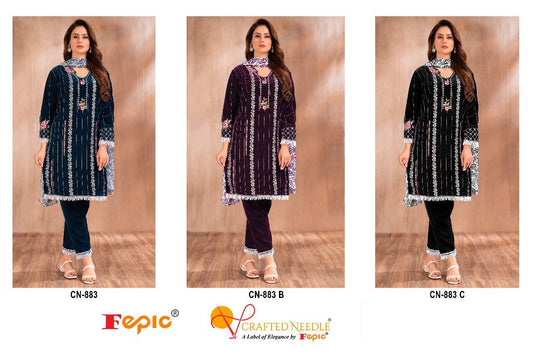 Cn 883 Crafted Needle Velvet Pakistani Readymade Suits