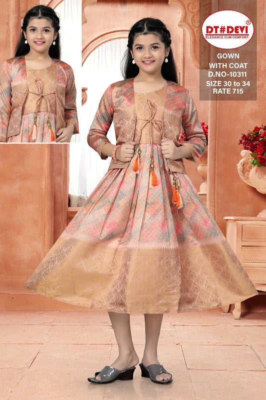 Coat-10311 Dt Devi Silk Girls Gown