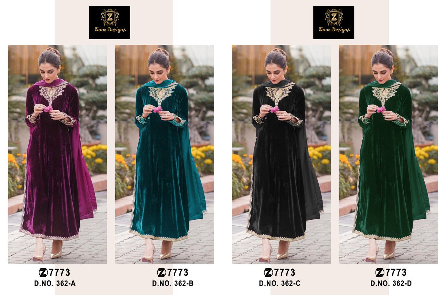 D. No 362 Ziaaz Designs Velvet Suits