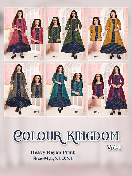 Colour Kingdom Vol 1 Kavinay Reyon Anarkali Kurtis