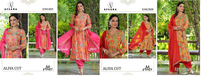 Combo Set Afsana Chinon Readymade Suits