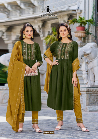 Copper Stone Vol 14 Ladies Flavour Viscose Dobby Readymade Pant Style Suits