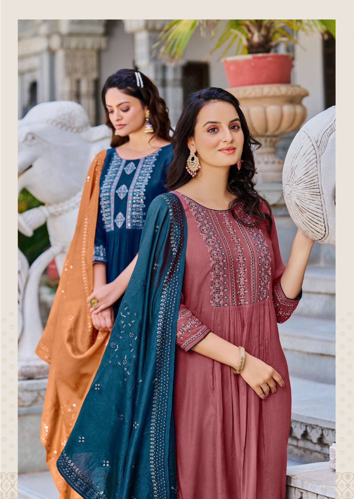 Copper Stone Vol 14 Ladies Flavour Viscose Dobby Readymade Pant Style Suits