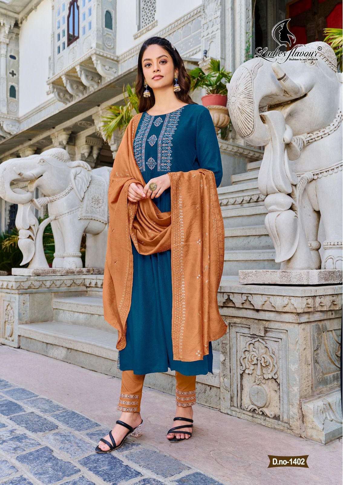 Copper Stone Vol 14 Ladies Flavour Viscose Dobby Readymade Pant Style Suits