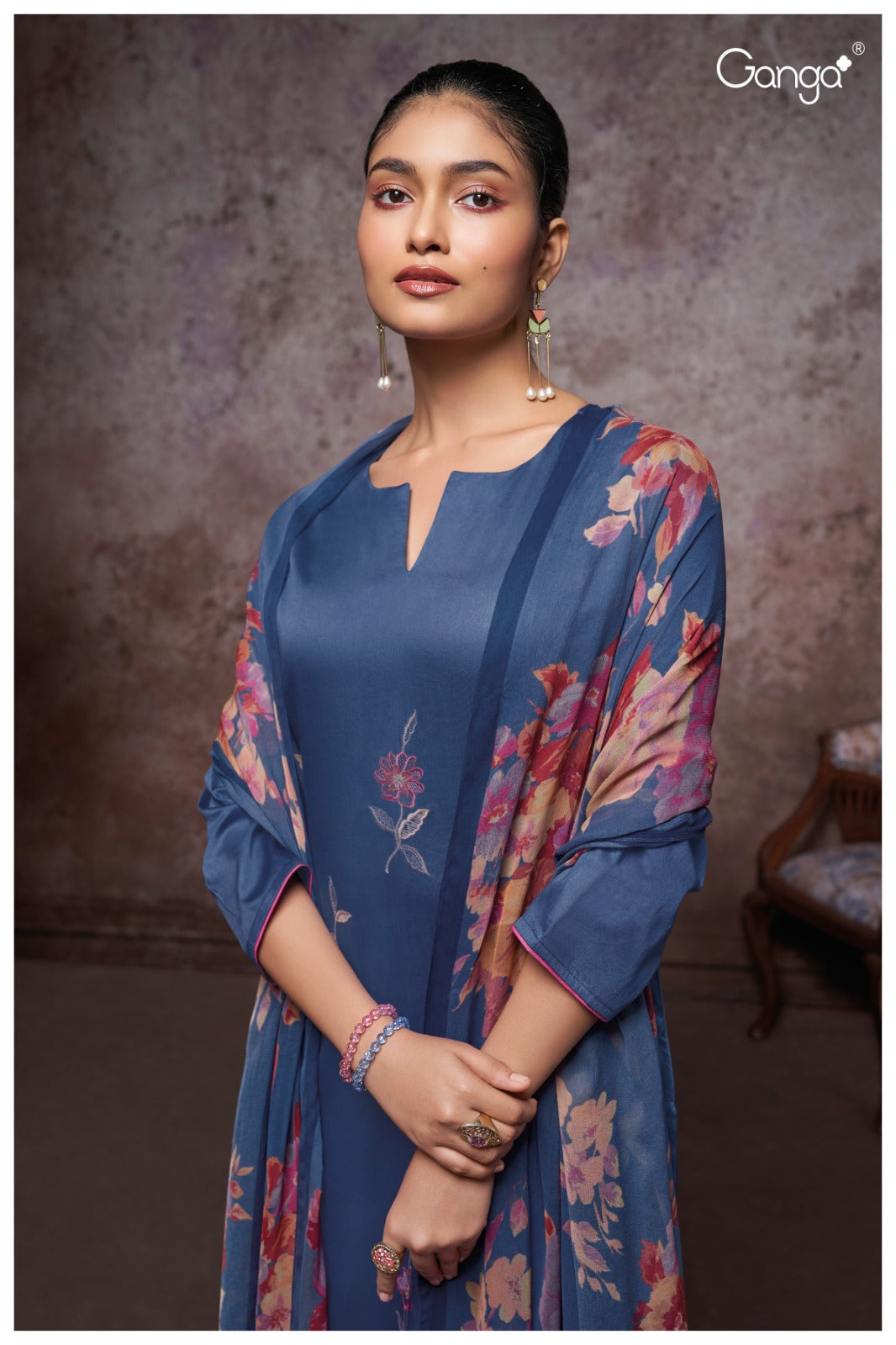 The Blue Ganga Creations Cotton Blend Printed Salwar Suit Material Price in  India - Buy The Blue Ganga Creations Cotton Blend Printed Salwar Suit  Material online at Flipkart.com