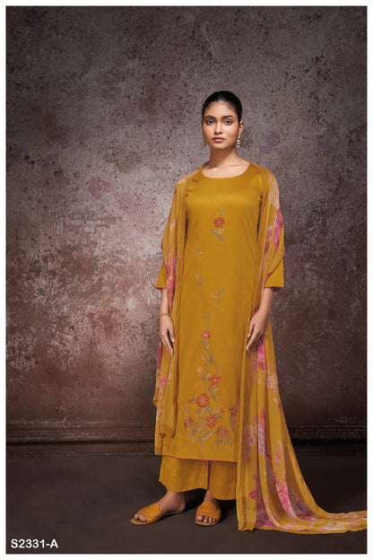 Coral 2331 Ganga Cotton Silk Plazzo Style Suits