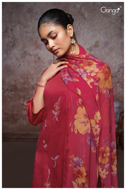 Coral 2331 Ganga Cotton Silk Plazzo Style Suits