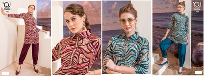 Coral Afghani You Kurti Bottom Set