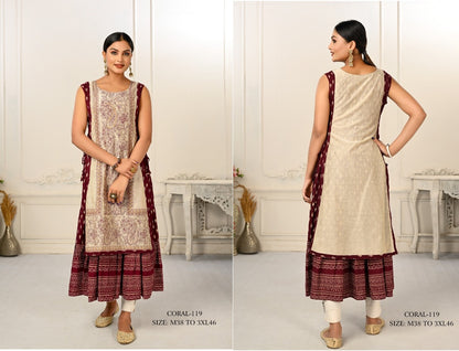Coral Jivora Chanderi Kurtis