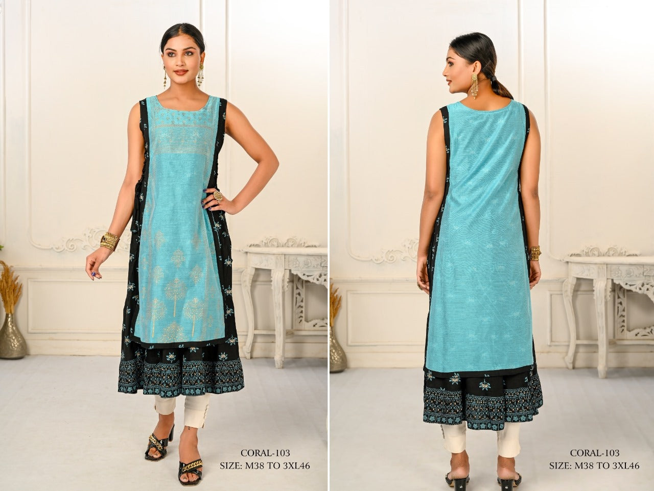 Coral Jivora Chanderi Kurtis