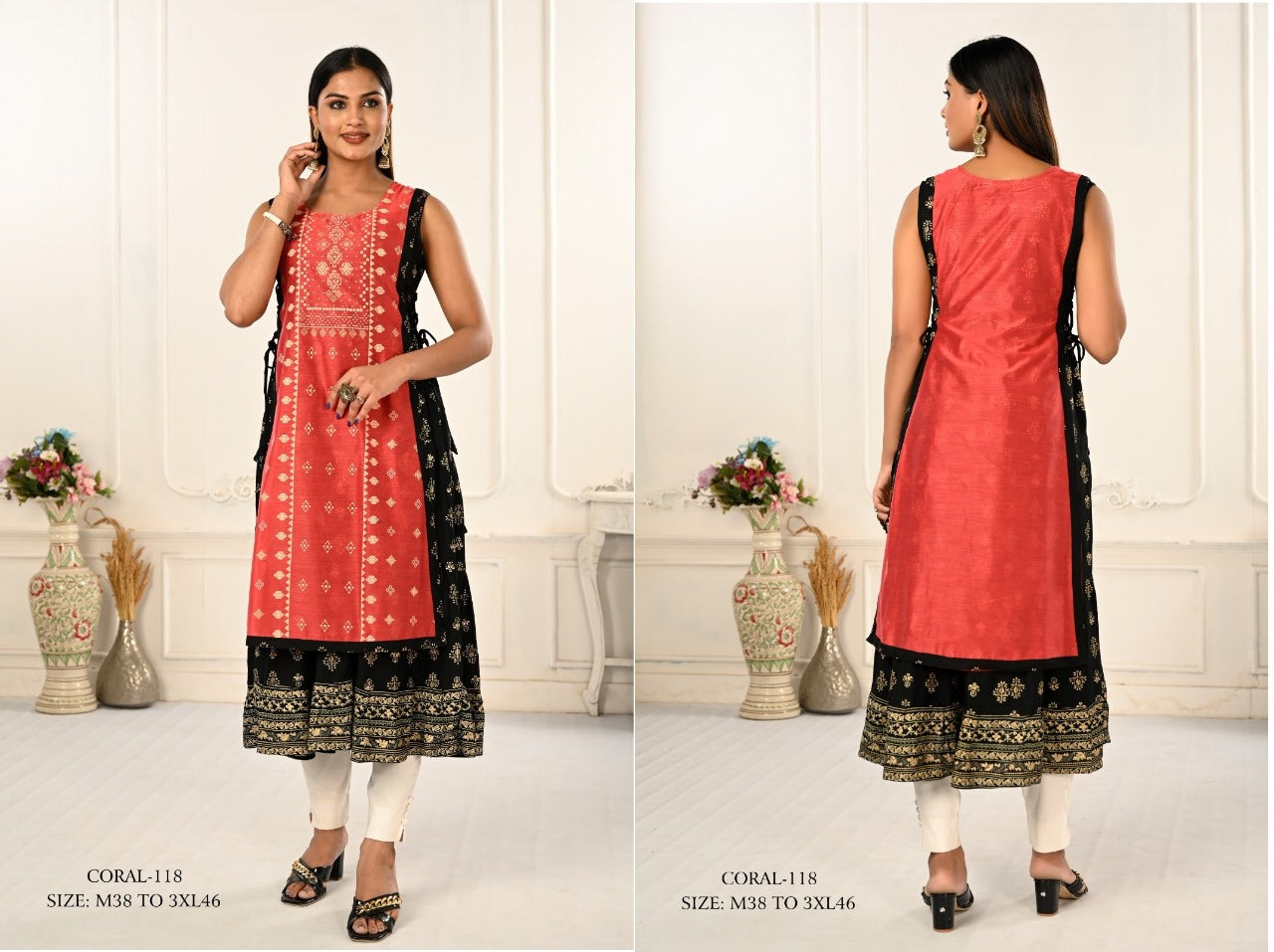 Coral Jivora Chanderi Kurtis