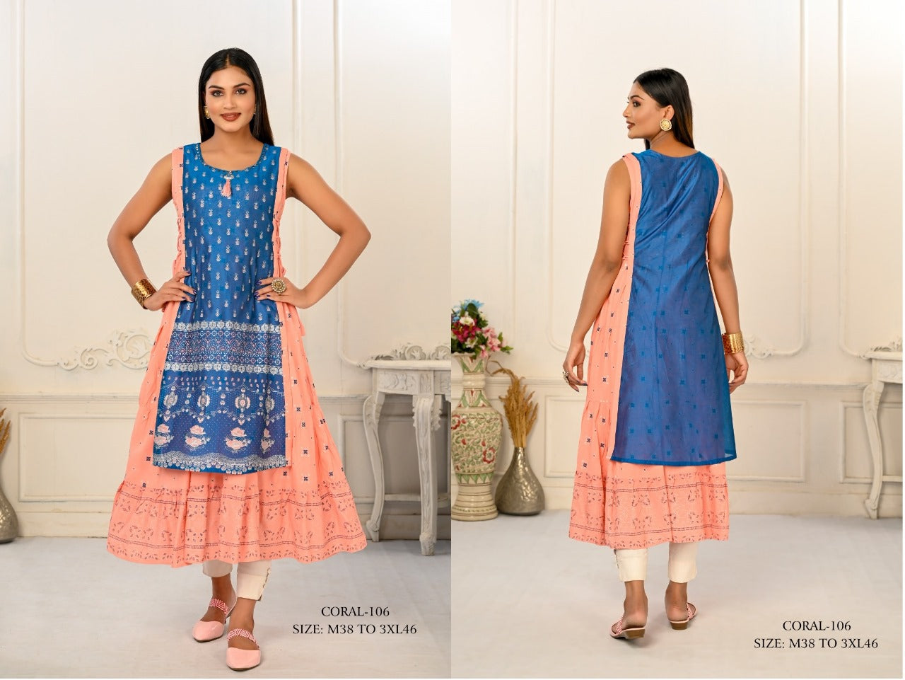 Coral Jivora Chanderi Kurtis