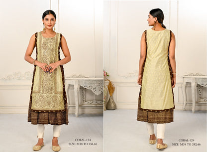 Coral Jivora Chanderi Kurtis