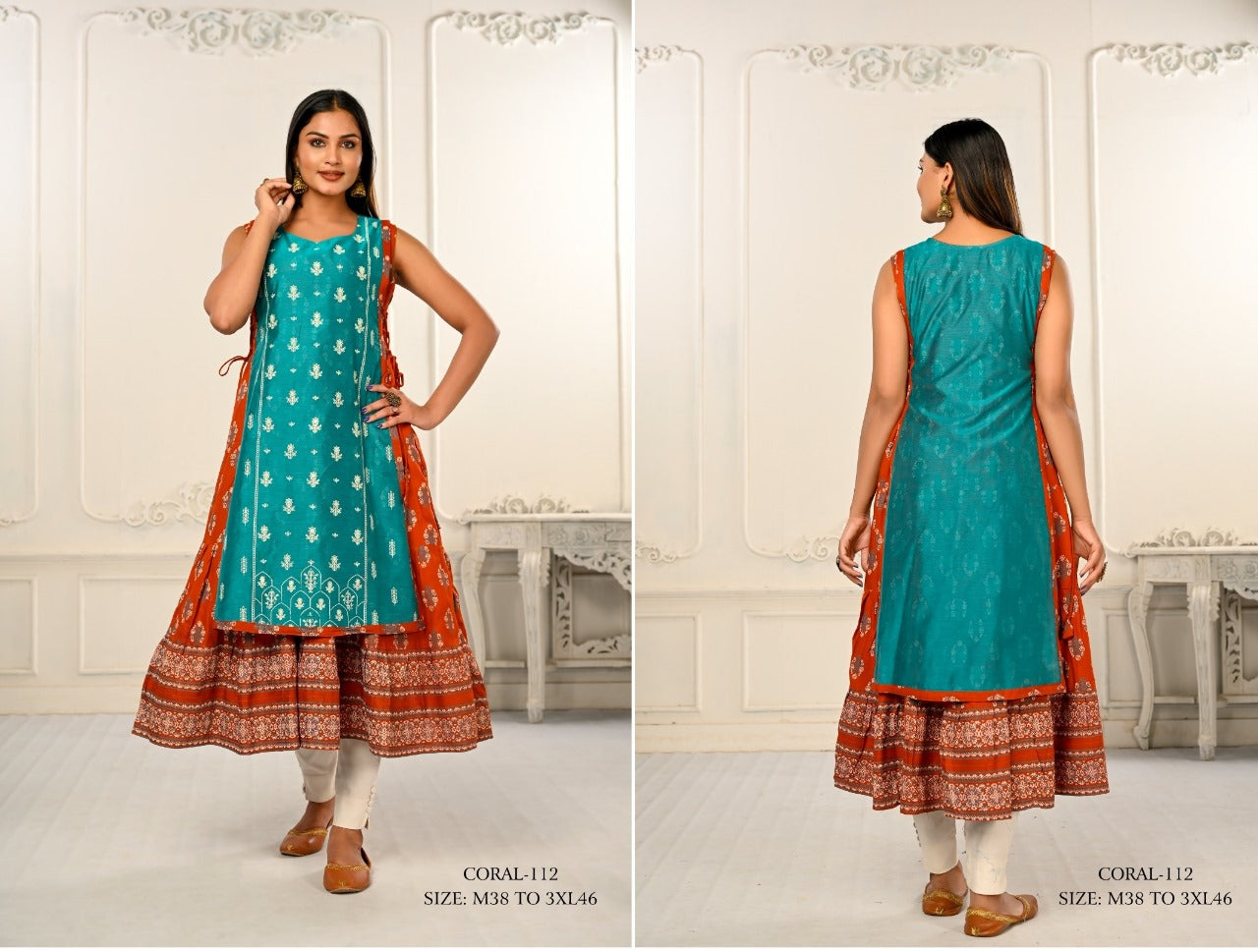 Coral Jivora Chanderi Kurtis