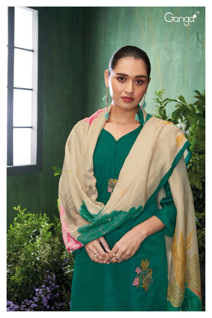 Coralie 2070 Ganga Cotton Silk Plazzo Style Suits