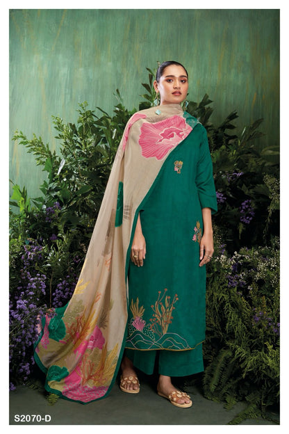 Coralie 2070 Ganga Cotton Silk Plazzo Style Suits
