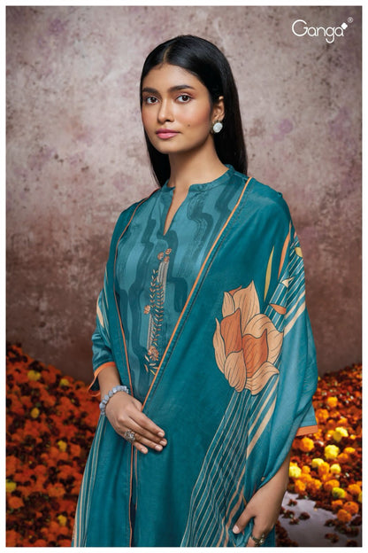 Corey 2125 Ganga Cotton Silk Plazzo Style Suits