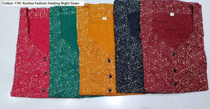 Cotton-1701 Ruchee Fashion Feeding Night Gown