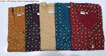 Cotton-1701 Ruchee Fashion Feeding Night Gown