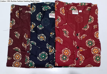 Cotton-1701 Ruchee Fashion Feeding Night Gown