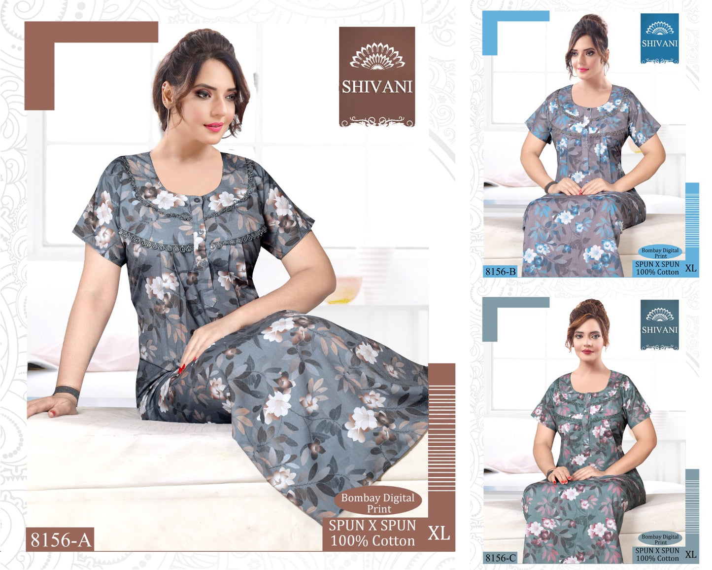 Cotton-2002 Shivani Night Gowns