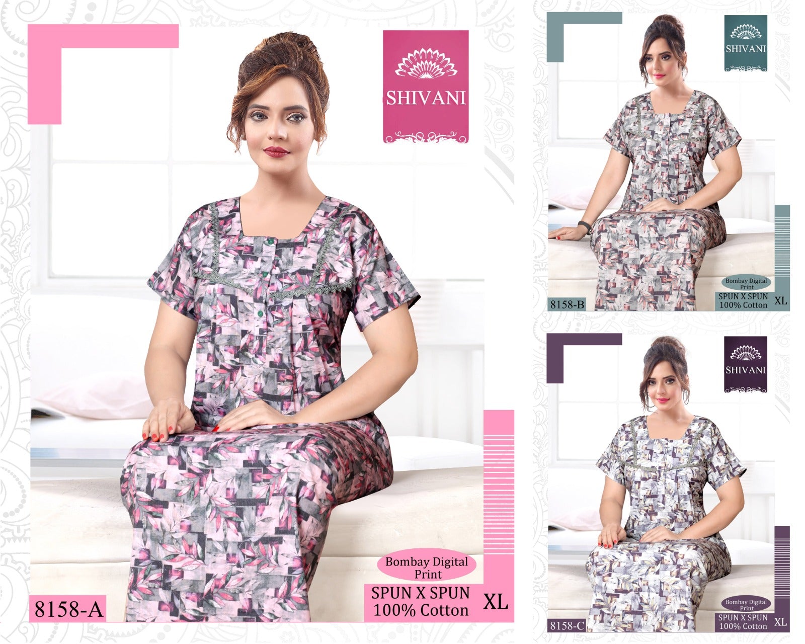 Cotton-2002 Shivani Night Gowns