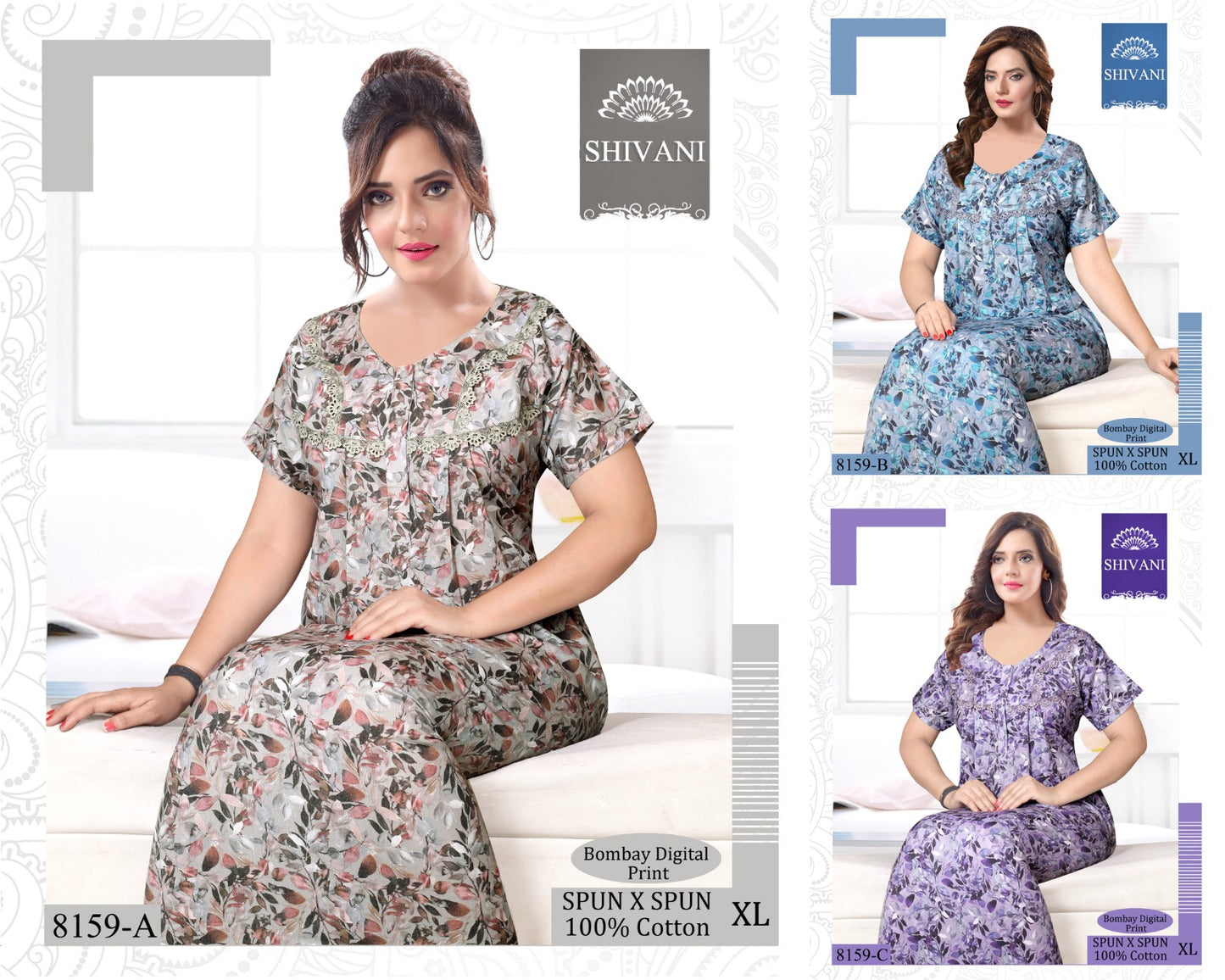 Cotton-2002 Shivani Night Gowns